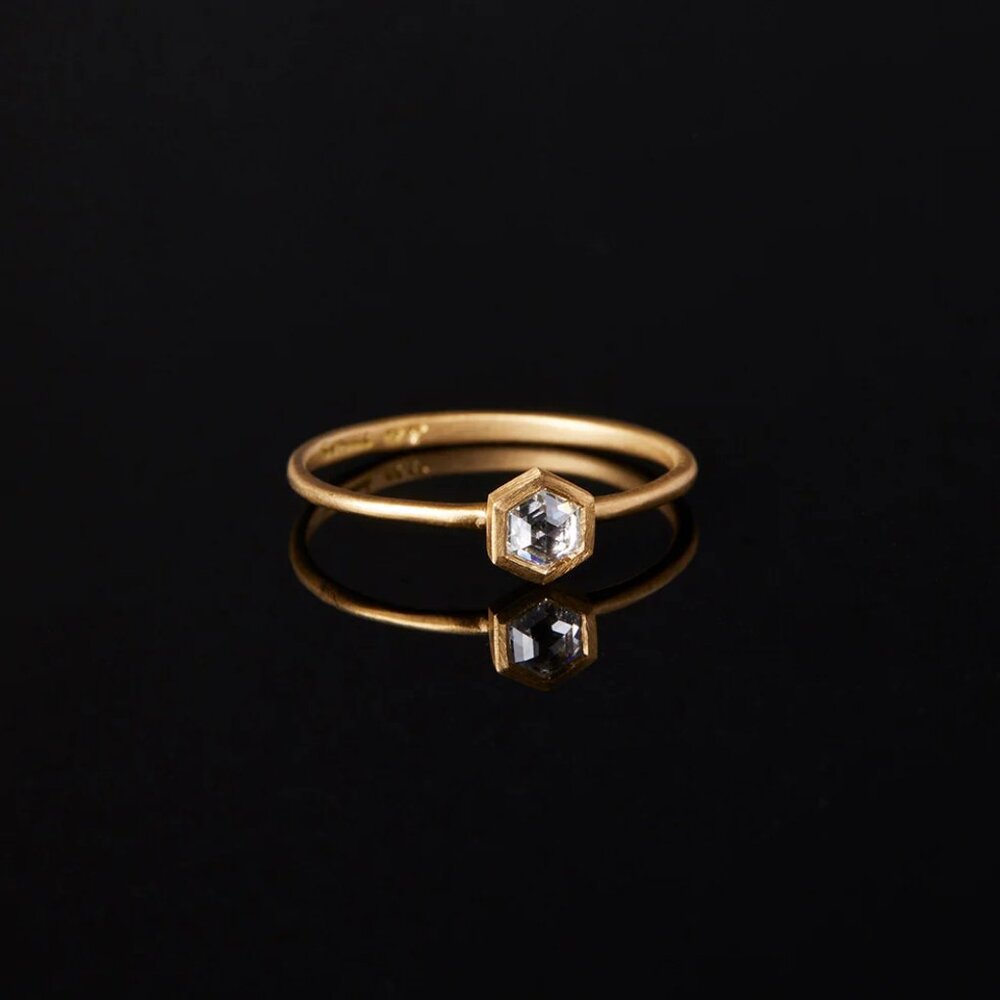 One-of-a-Kind Diamond Ring and Wedding Band Set by Satomi Kawakita - Picture 4 of 7